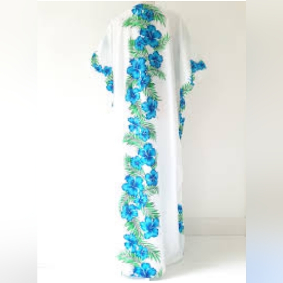 Royal Hawaiian Creations Womens Kaftan One Size OSFM Vintage Lightweight Floral - Picture 2 of 15